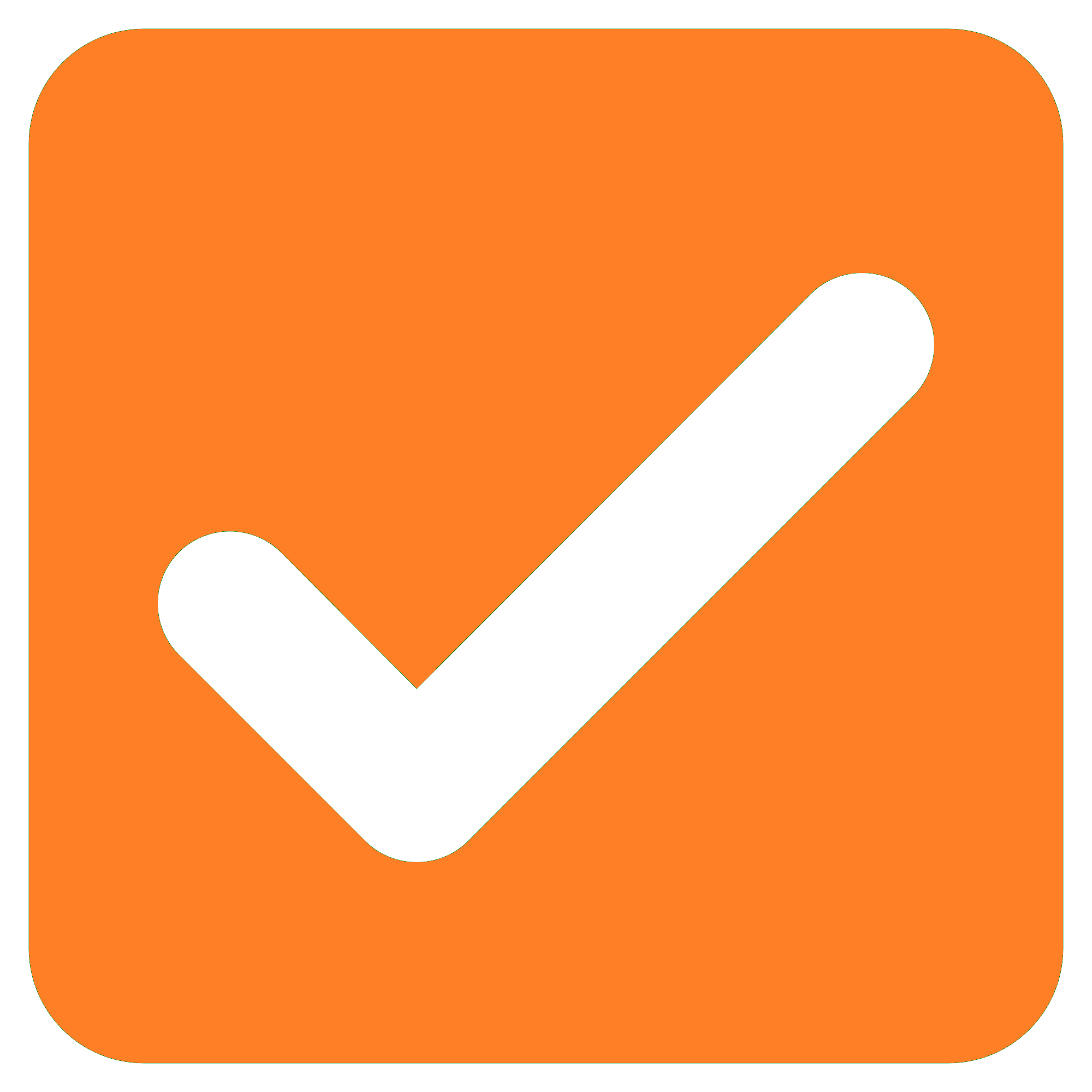 orange checkmark